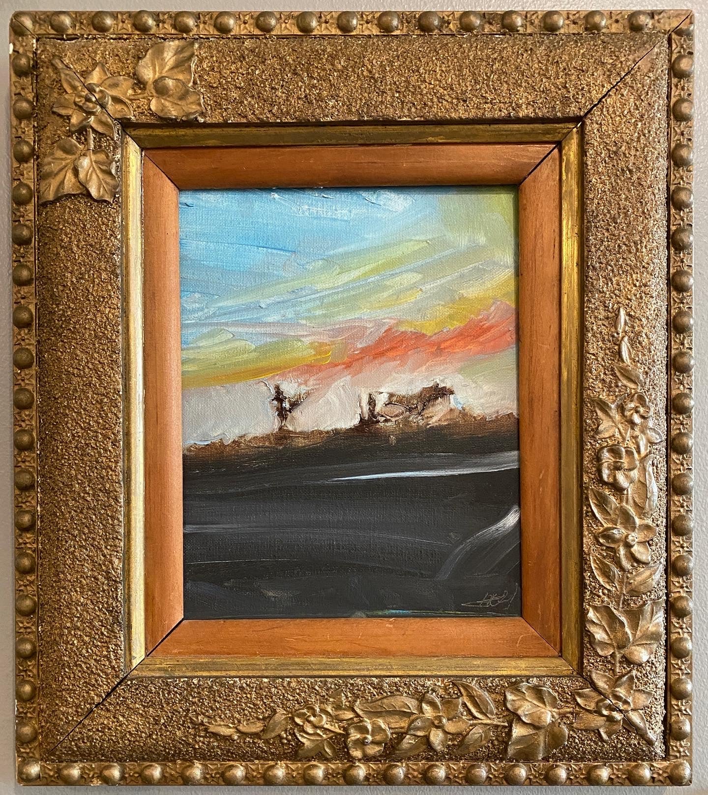 AUCTION BID NOW! Original Oil Painting w/ Ornate Gold Frame Signed by the artist