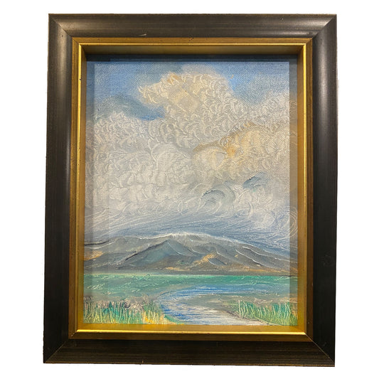 AUCTION BID NOW! 12"X15" Original oil Landscape painting ornate frame, impressionism, signed by the artist